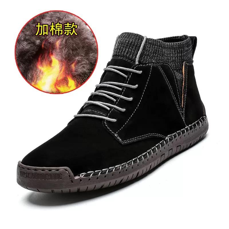 Size 48 Mens Shoes Handmade Ankle Boots for Men Leather Shoes Autumn Outdoor Hiking Boots Sneakers High Top Footwear Anti Slip