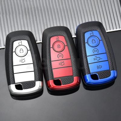 TPU Kožený Obal Držák Fob pro Ford Fusion Mustang Explorer F150 Edge Mondeo Mk5 Focus Mk4 Kryt Pouzdra na Klíč od Auta Příslušenství