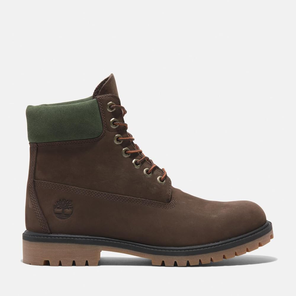 Timberland Heritage Waterproof Dark Brown Size 6-inch Lace-Up Boots, Men's, TB0A41MWW071, Nubuck, 9.0 / 27.0cm