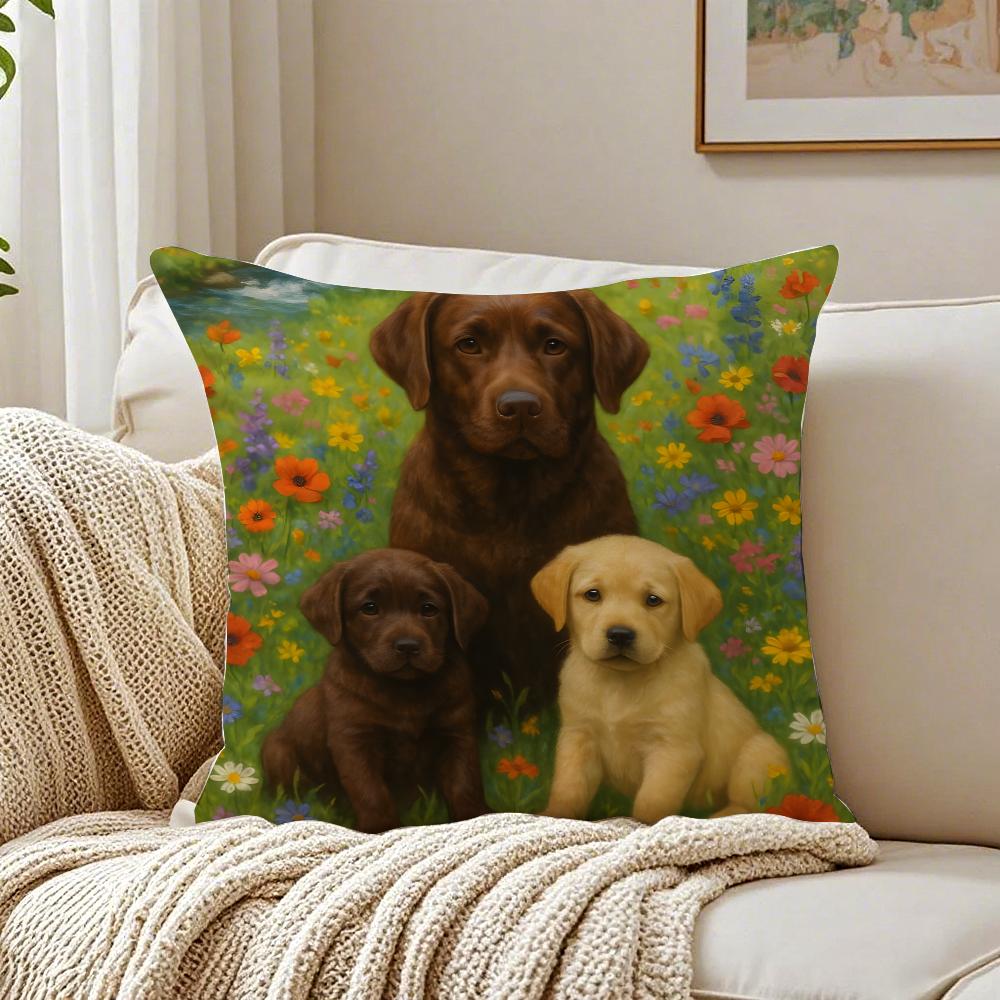 Labrador Retriever Pillow Friendly Dog Plush Cushion Cushion Cover Pillowcase Antidustmite living Room Sofa Decor Cushion Room