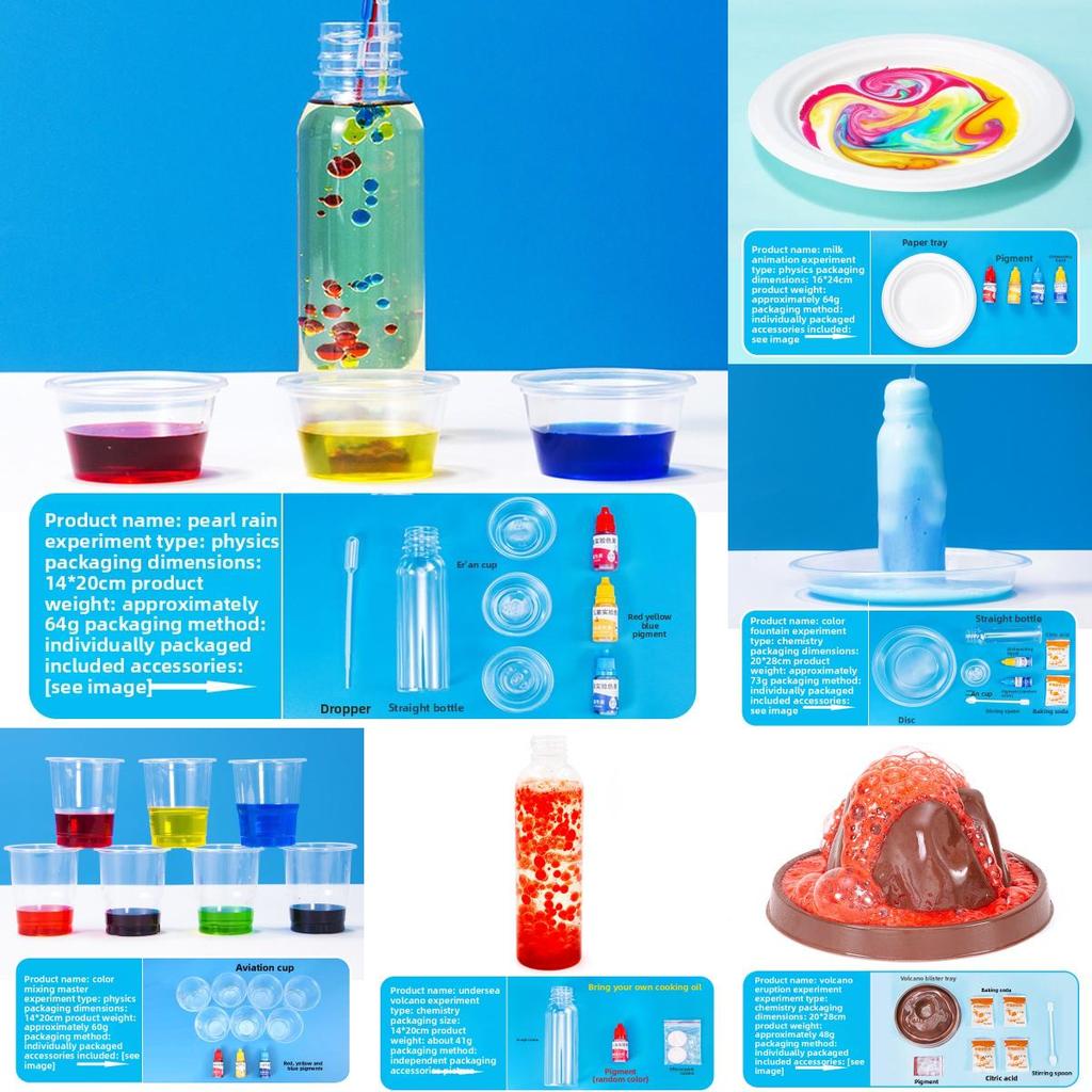 Science Craft Diy Kit With Colorful Pearl Rain And Volcanic Materials Eruption