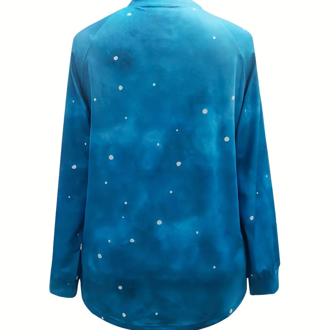 

Женский топ с круглым вырезом из альпаки с принтом больших размеров - мягкий, слегка эластичный трикотажный материал из полиэстера, L