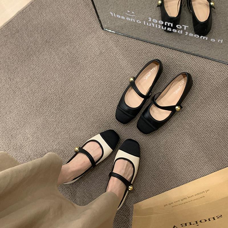 Ladyshoes New Women's 2025 Mary Jane Small Leather Shoes Ballet Evening Shoes Small Fragrant Single Shoes Gentle Spring Flat