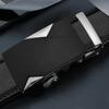 Men'S Cowhide Automatic Buckle Belt, Business Casual Simple And Versatile Belt, Middle-Aged And Young Trendy Leather Belt, Men'S