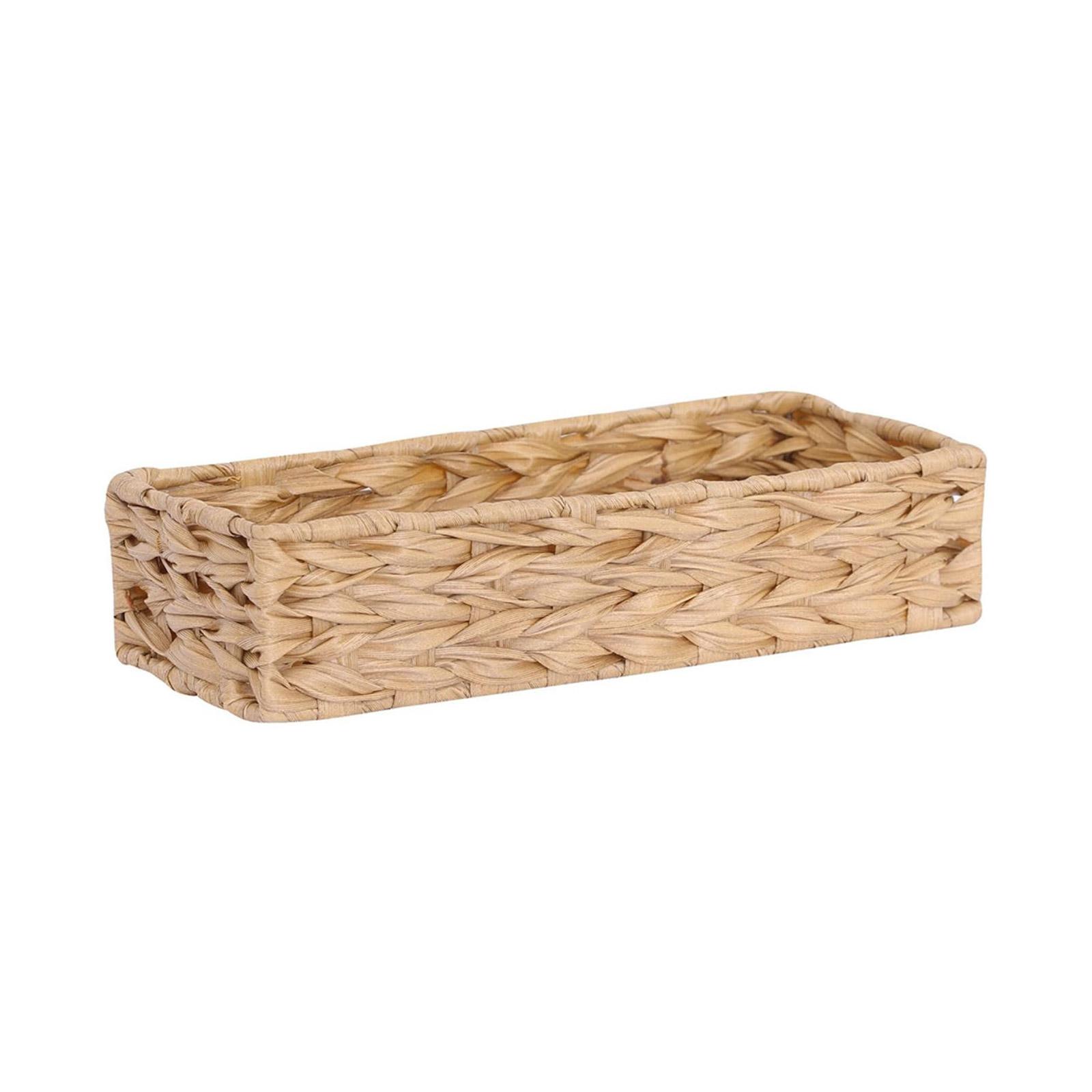 

Imitation Water Hyacinth Organizer Basket for Living Room Sundries Storage Box Bathroom and Bedroom Organization Tool