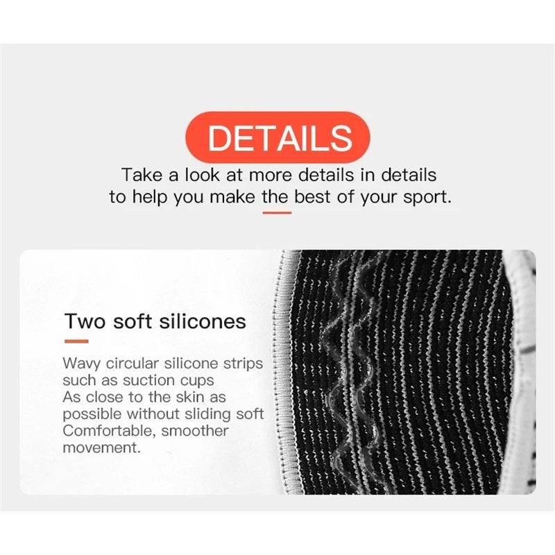 1PC Silicone Knee Pads Strap Patella Medial Support Meniscus Compression Knee Braces for Running Sport Knee Protection