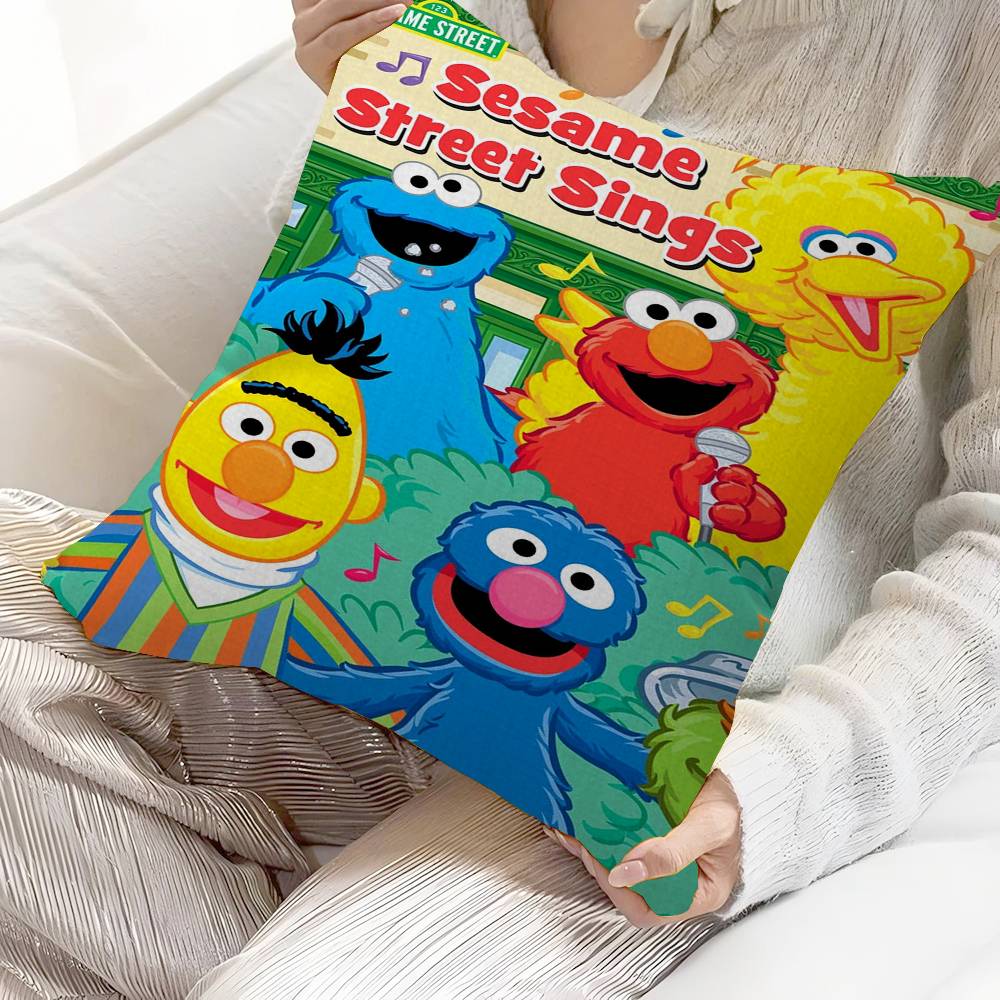 Anime Cartoon S-Sesame S-Streets Pillow Cushion Cover Pillowcase Living Room Sofa Home Decor Customized
