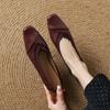Fashion 2025 Spring Shallow Mouth Square Toe Loafers Shoes for Women Genuine Leather Woman Shoes Fashion Concise Low Heel Women Flats