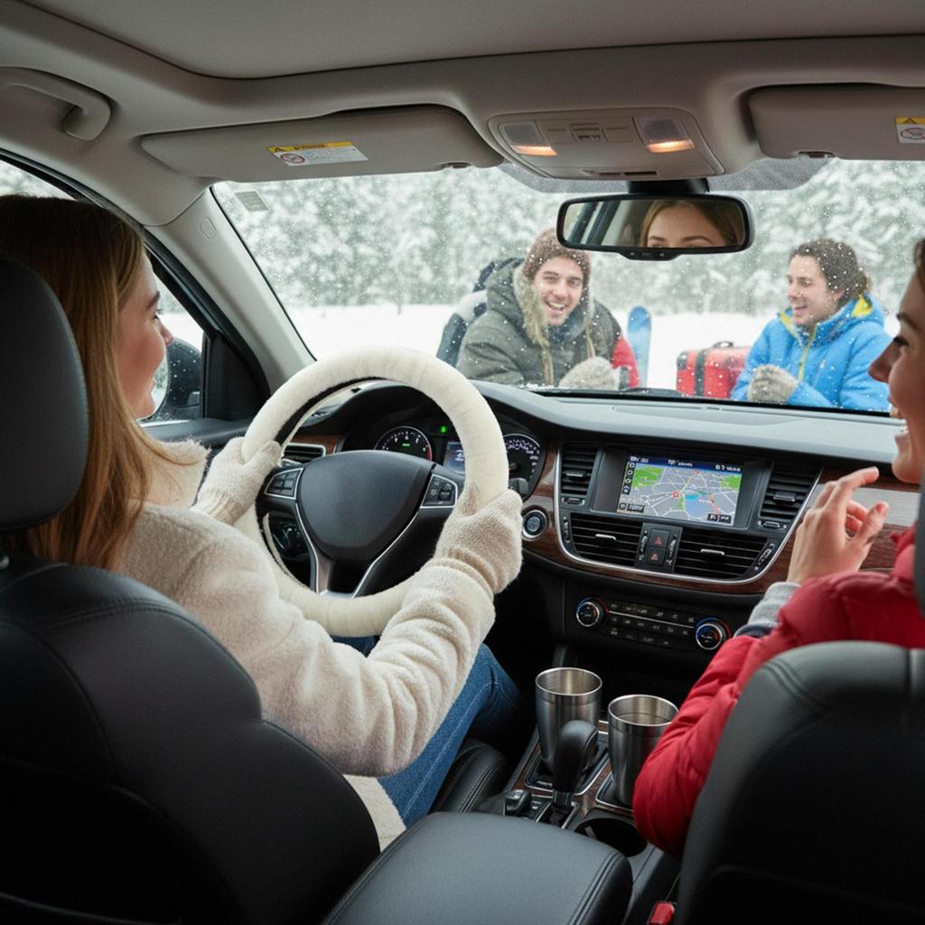 Car Steering Wheel Cover Anti-Slip Warm Winter Velvet Covers For Steering Wheel For Trailer Truck Sedan Pickup