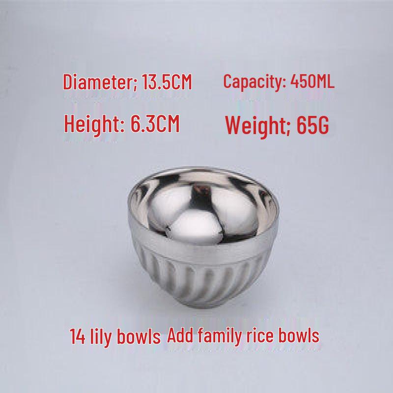 

Sweet Elegant Insulated Stainless Steel Lily Bowl Set, 10-Pack