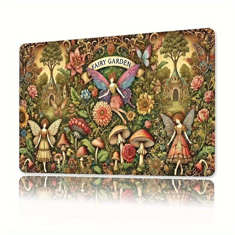 2D Flat, 2D Wall Art- 1pc, Fairy Garden Elf Art- Vintage Metal Tin Sign, Iron Wall Decorative Painting, 19.81x29.97cm, Indoor an