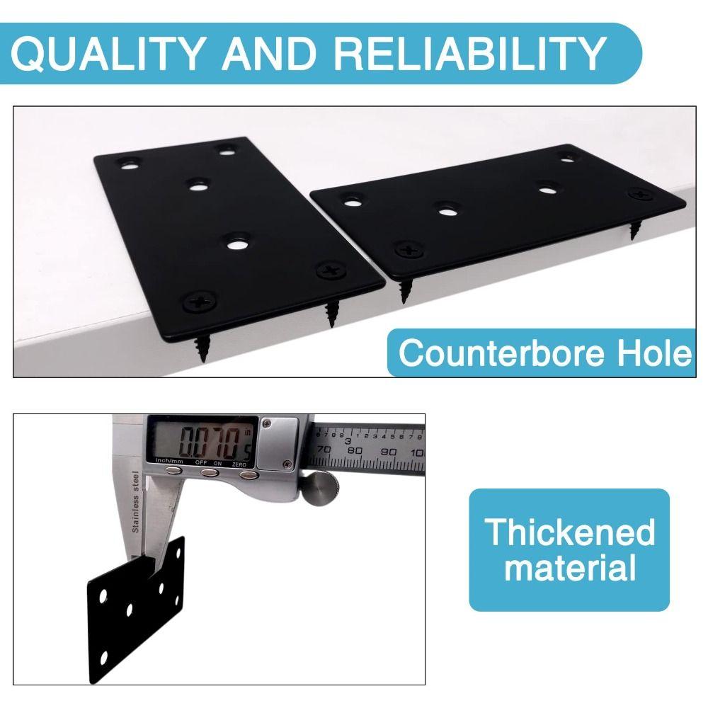 4PCS 100 X 50 mm Metal Bracket Black Fixing Joining Plate Smooth Surface Flat Mending Plate  Chair