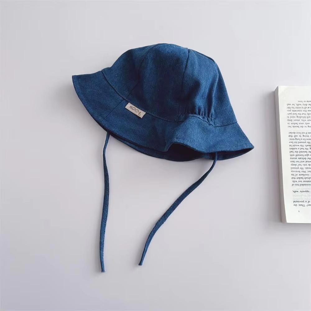 

Casual Baby Sun Hat Solid color Windproof Basin Hats New Children Infant Caps Kid Boy Girl 05