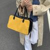New matte women's bag contrasting color large-capacity retro commuter casual tote bag portable shoulder women's bag