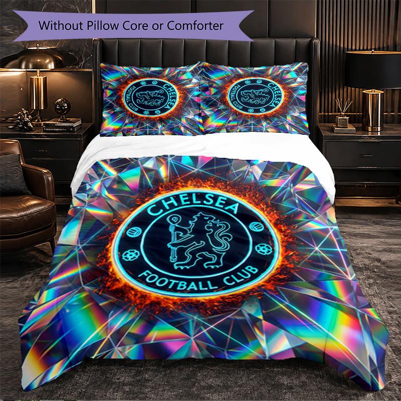 Set Biancheria da Letto Chelsea FC Modello 3 Pezzi Morbida Copripiumino in Microfibra con Federe per Camera da Letto