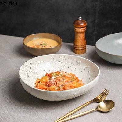 Misa ceramiczna w stylu vintage, miska na sałatkę, miska na zupę, miseczki deserowe, miski na owoce, miski do serwowania, wyróżniająca się zastawa stołowa restauracji