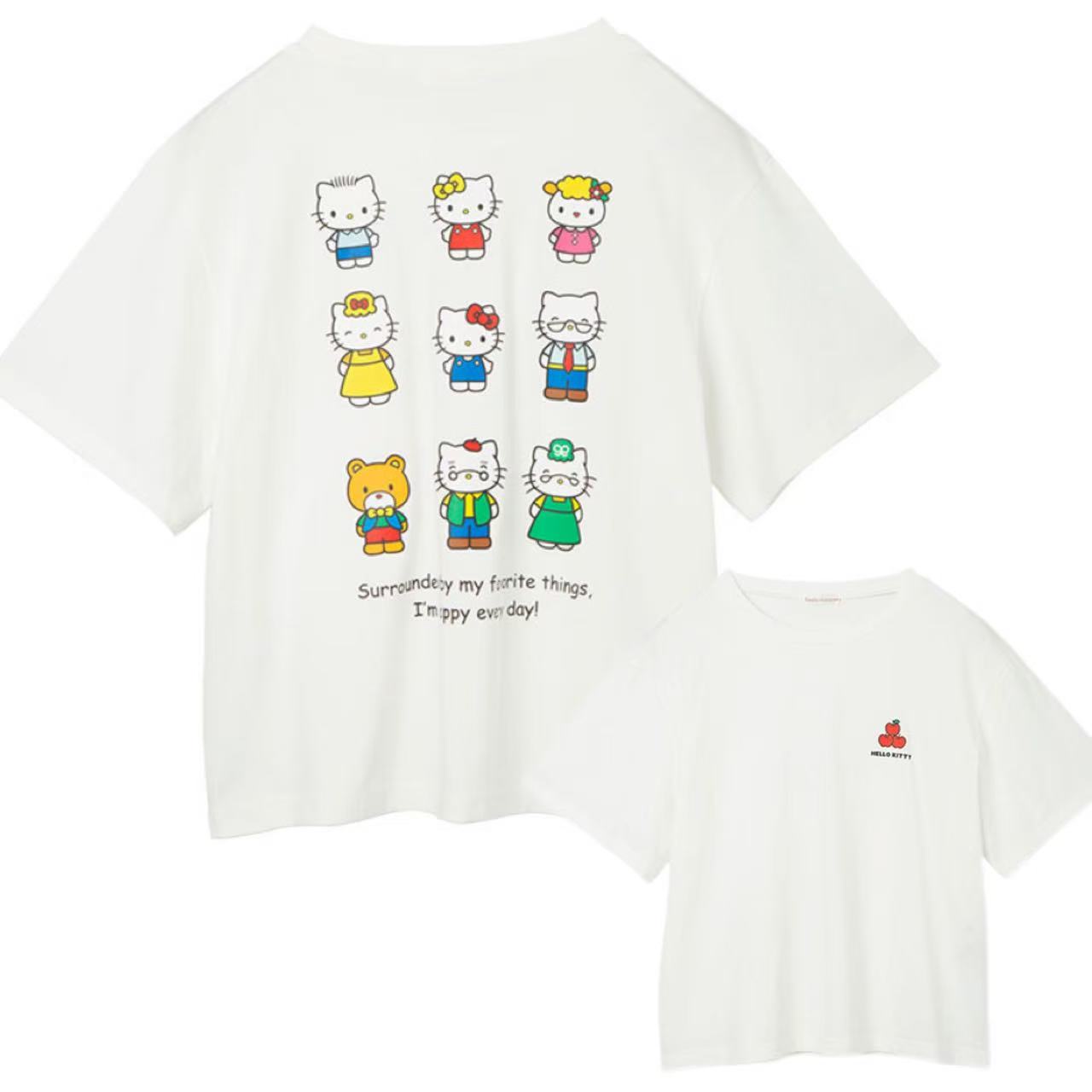 

Sanrio 2026 Лето Комикс Форма Хелло Китти Изображение 100% Хлопок Повседневная Футболка Взрослый Дети Родитель-Ребенок Топ Домашняя Одежда Y2k S