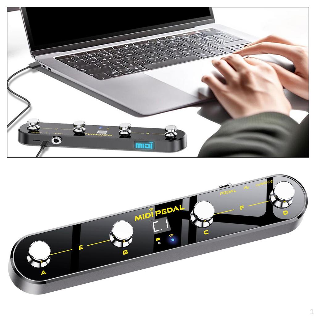 MIDI Foot Controller Pedal Musical Instrument Accessories Sturdy 4 Button