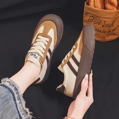 German Training Women's Autumn New Fashion Big Head Shoes Platform Casual Little White Shoes Women's Retro Versatile Sports Board Shoes