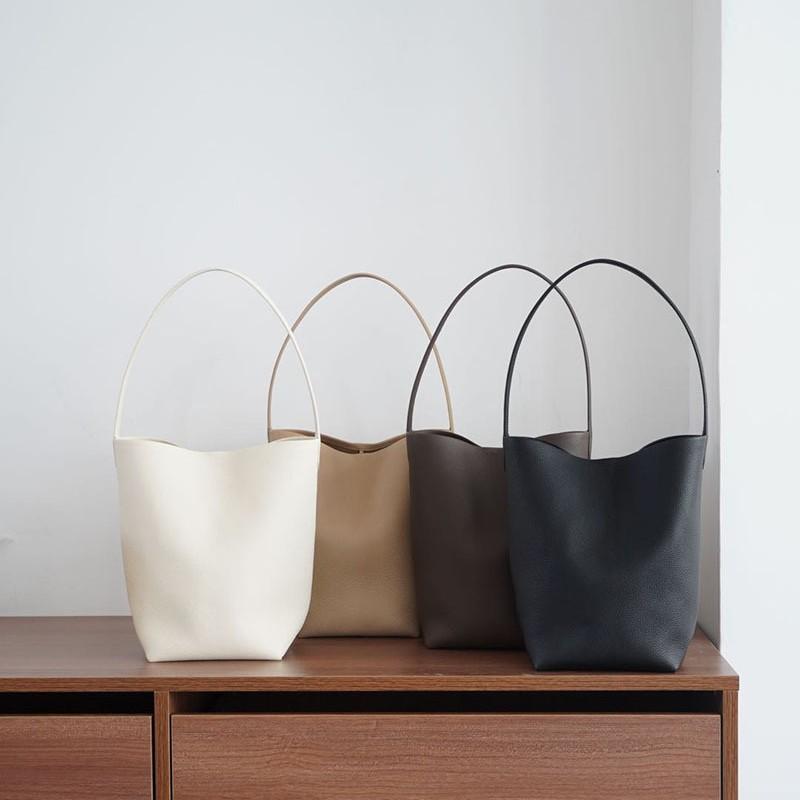 Haute couture first layer cowhide bucket bag women's large capacity full leather fashion portable shoulder bag underarm bag