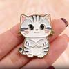Decorative Brooch Enamel Cartoon Cat Shape Zinc Alloy Lapel Pin Sweater Dress Suit Lapel Badge Versatile Outfit Accessory