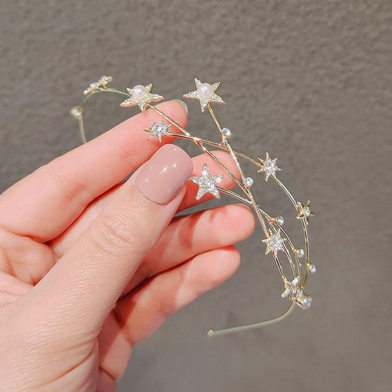 Diamantbesetztes Perlen-Gypsy-Haarband, japanische und koreanische Fengsen-Feen-Haaraccessoires, schlichte Persönlichkeit Temperament Ins-Kopfschmuck