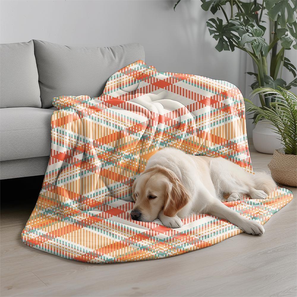 Colorful Plaid Blanket Microfiber Flannel Cover Blanket Bedroom Living Room Sofa Soft And Comfortable Home Decoration