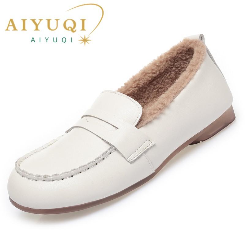 Fashion AIYUQI Women Loafers 2025 Autumn New British Style Women Flat Shoes Genuine Leather Casual  Large Size 41 42 43 Shoes Ladies