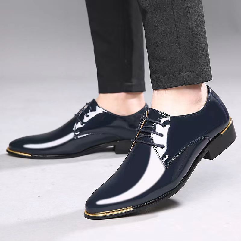 2024 Men's Quality Patent Leather Shoes White Wedding Shoes Size 38-48 Black Leather Soft Men's Dress Shoes