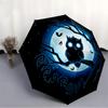 1pc Moonlight Owl Automatic Folding Umbrella, Sturdy And Durable Automatic Folding Umbrella with 8 Ribs, Convenient for Outdoor Use087