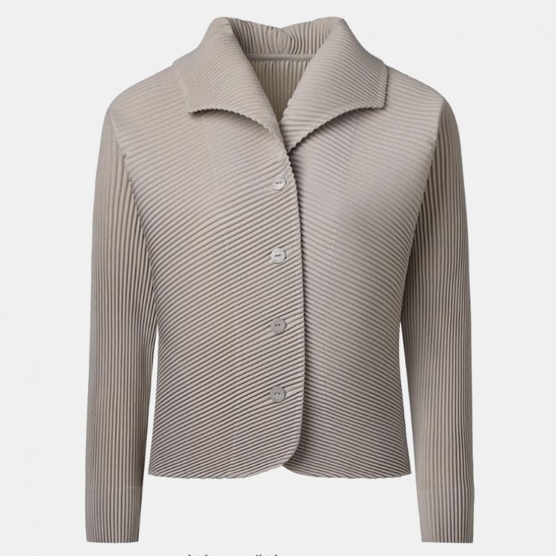 Pleats Me Front Diagonal Collar Jacket Ppjks026015