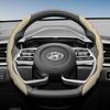 Adatto per Coprivolante Hyundai con Design Sportivo Ondulato, Pelle Traspirante, Segmentato Antiscivolo, Copertura Protettiva Assorbi Sudore per I30