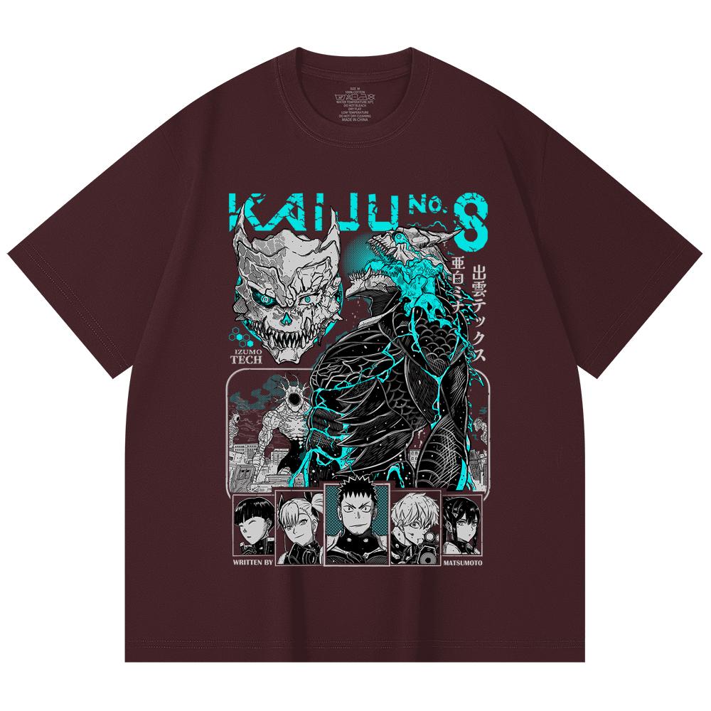 

230 Gsm 100% Cotton Kaiju No 8 V1 Print Unisex Heavy Cotton T Shirt 2XL
