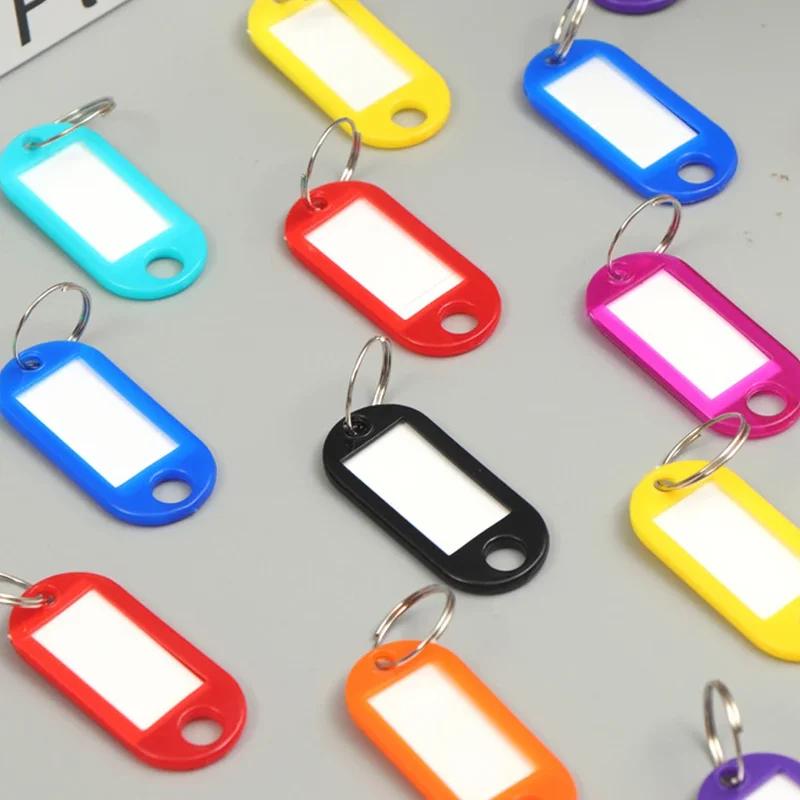 20Pcs Plastic Keychain Key Tags With Ring Label Number Name Baggage Luggage Office Stationery ID Label Name Tags With Split Ring
