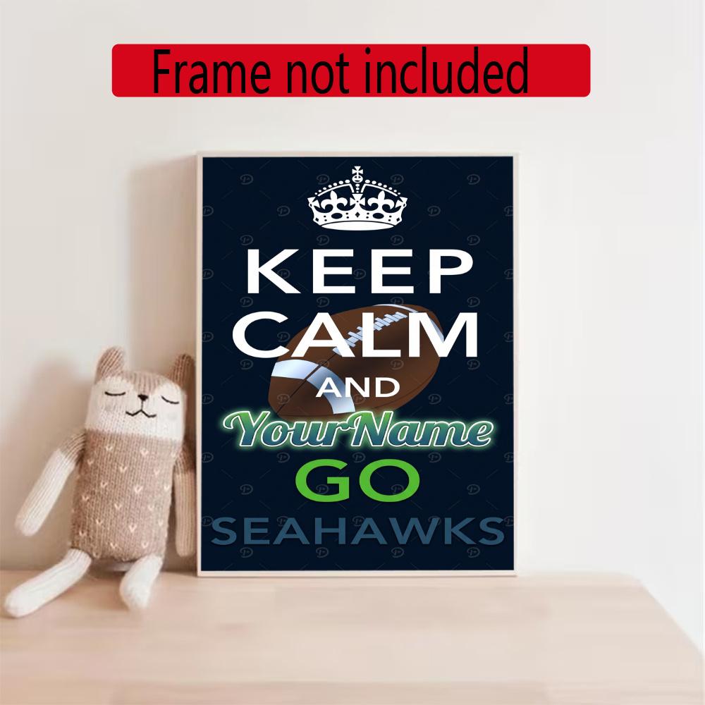 Seattle Seahawks Customize Your Name Diamond Painting Round Diamond Rhinestones Mosaic Diamond Embroidery Wall Paintings Rhinestones Gift Frameless