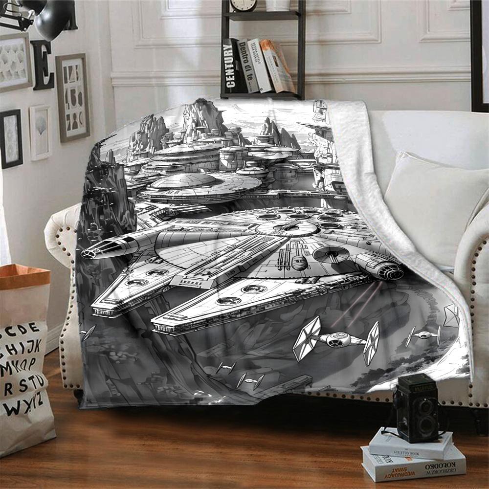 Star Wars Blanket Warmthful Decor Suitable for Seaside Livingroom Office All-Season Use Modern Perfect Gift for Relatives and Friends