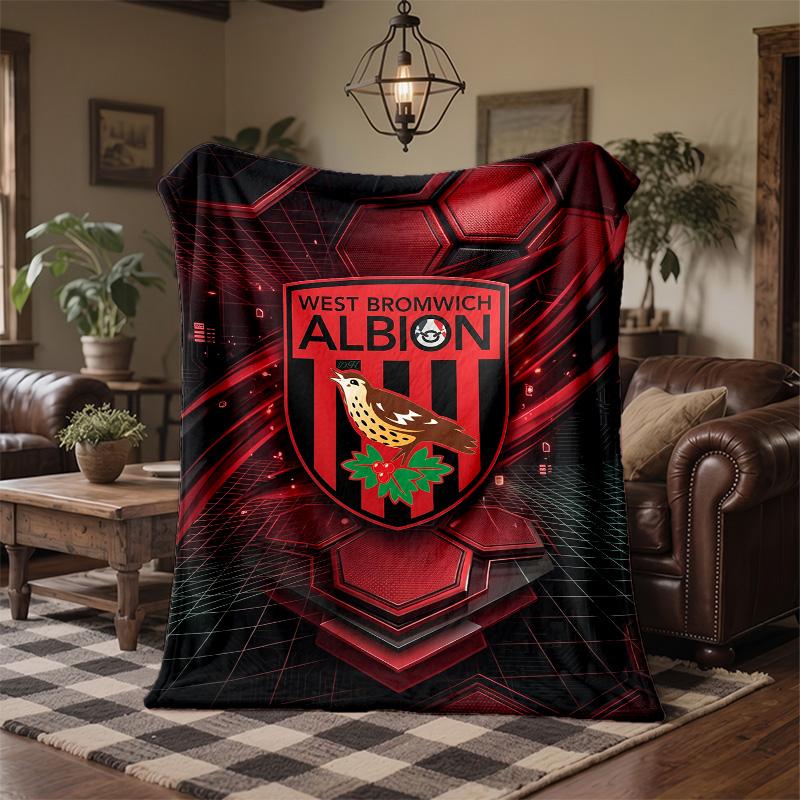 West Bromwich Albion Football Print Flannel Blanket Soft Warm Sofa Bed Throw Blanket For Home Office Bedroom