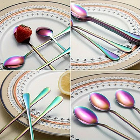 Stainless Steel 1010 Ice Scoop & Long Handle Spoon for Coffee, Dessert & Ice Cream