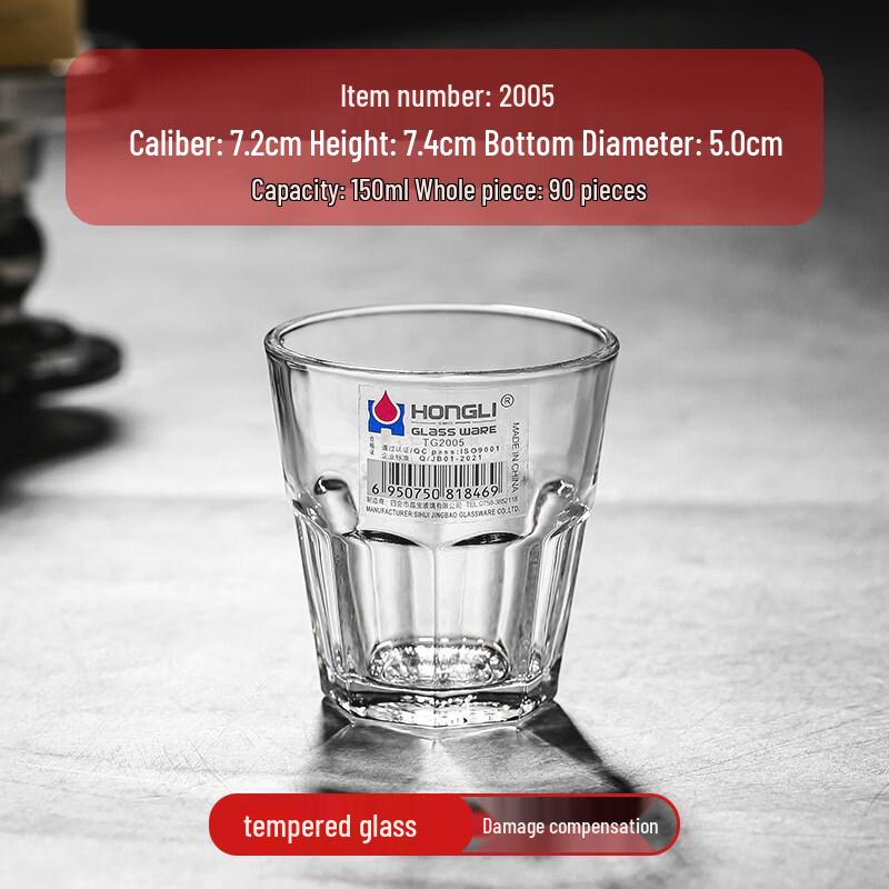 ZISIZ Octagonal Tempered Glass Cup