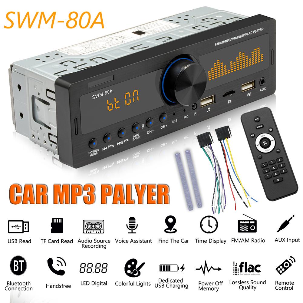 Head Unit Audio Copy SWM-80A 1 DIN Bluetooth-compatible TF USB AUX FM AM Radio Car Locator Unique Parts Portable Car Ornaments