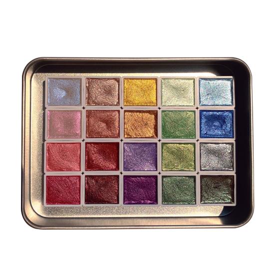 20 Colors Sparkling Watercolor Paint Set with High Transparency And Fine Pigment Distribution Watercolor Painting Kit