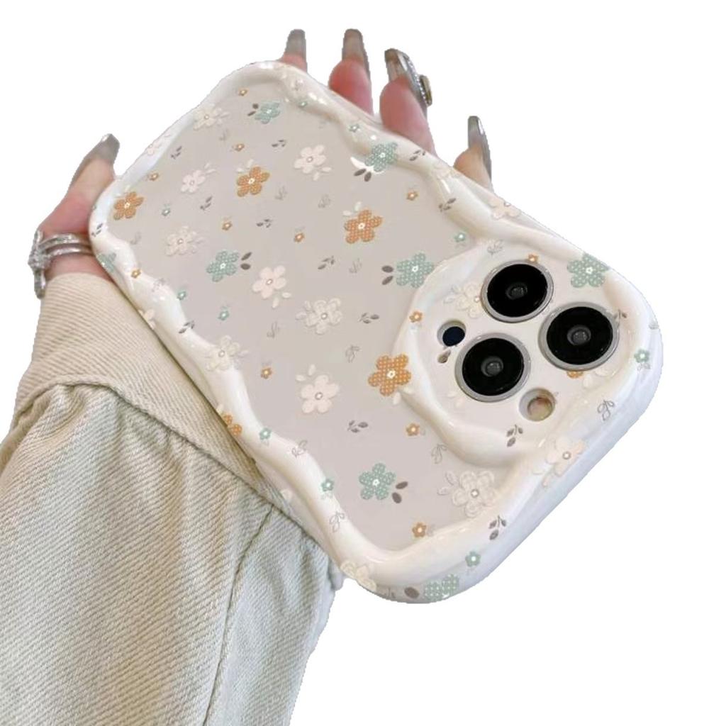 New Cream Shell Korean Style Ins White Small Floral Application iPhone11promax iPhone 11 Mobile Phone Case 11