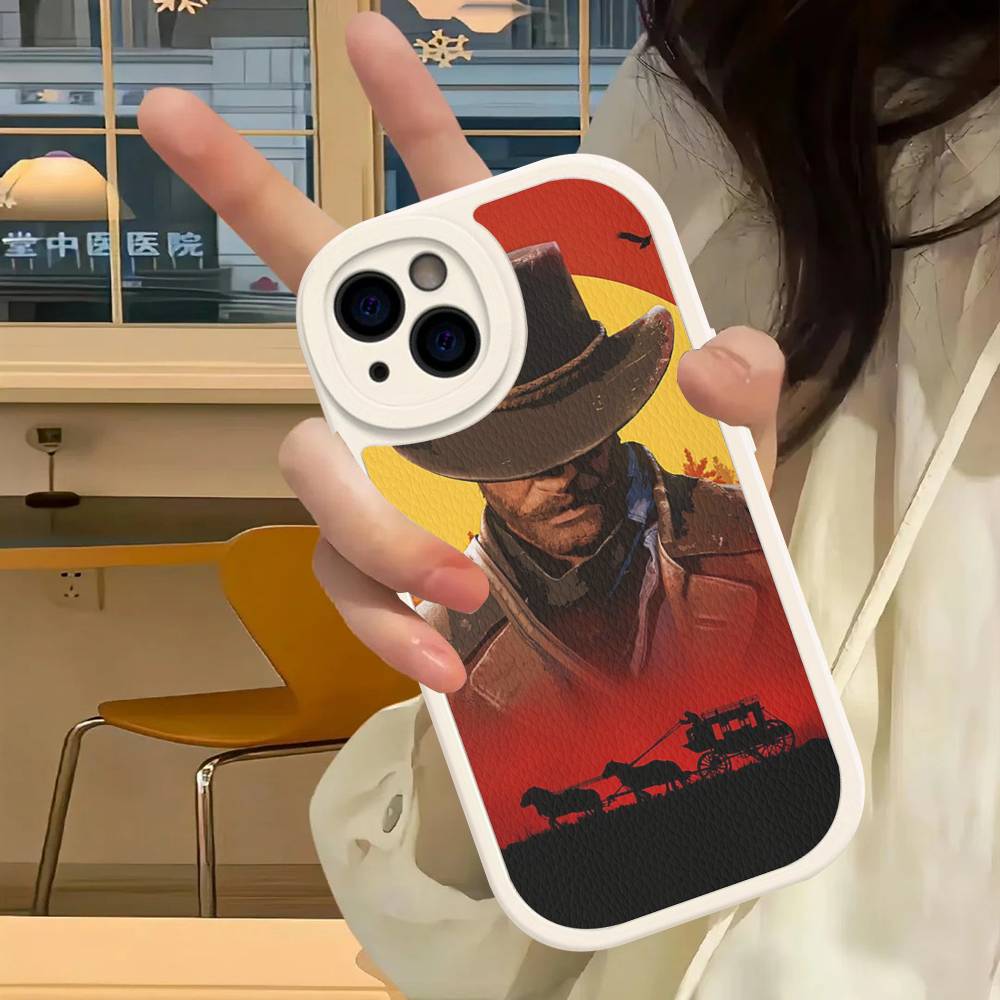 Game Red Dead R-Redemption Leather Phone Case For IPhone 15 14 13 Pro Max 12 11 16 Plus Phone Cover