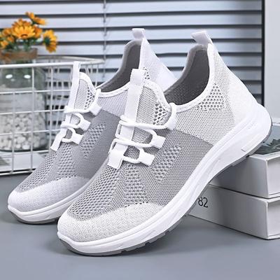 Shoes Women's Summer New Breathable Single Shoes Korean Version Mesh Shoes Fly-woven Soft-soled Running Shoes Fashionable Versatile Sports Shoes