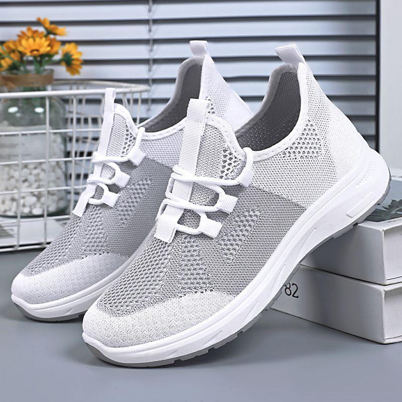 Shoes Women's Summer New Breathable Single Shoes Korean Version Mesh Shoes Fly-woven Soft-soled Running Shoes Fashionable Versatile Sports Shoes