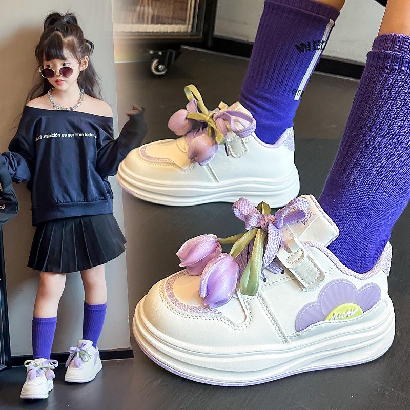 Girls Board Shoes 2025 Spring and Autumn New Korean Version of Fashion Soft Sole Non-slip Breathable Middle and Older Children's Sports and Leisure S