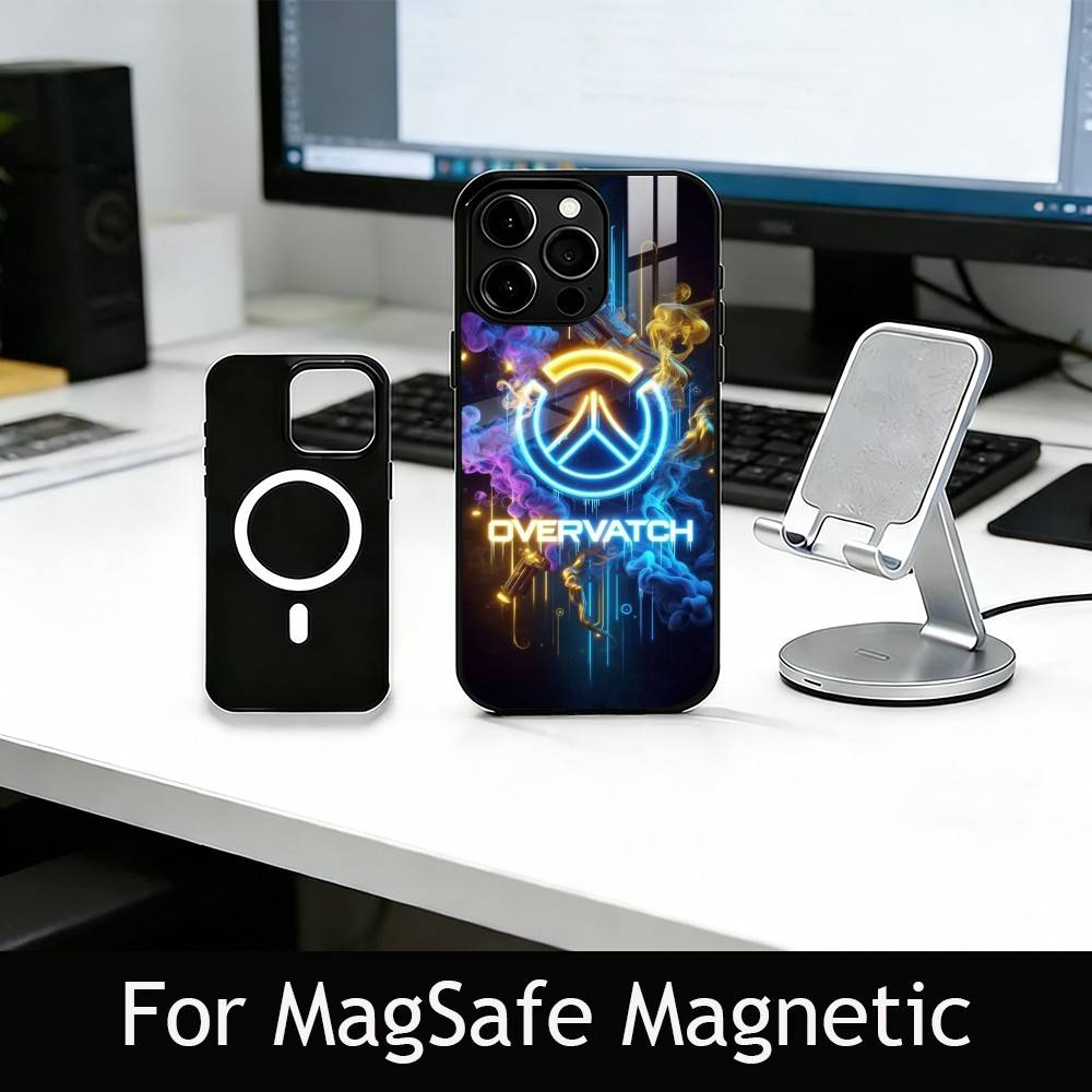 G-Game O-Overwatch Phone Case For iPhone17,16,15,14,13,12,11 Plus,Pro Magnetic For Magsafe Wireless Charging