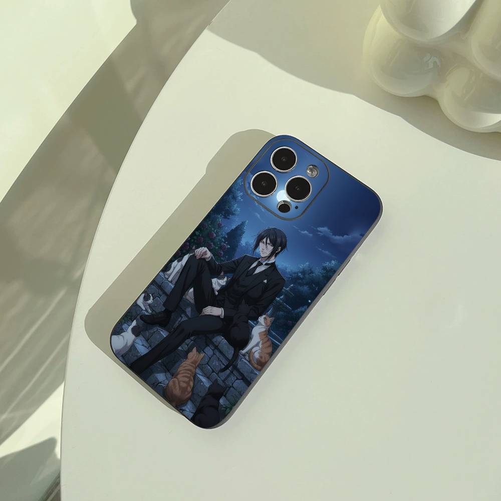 Classic anime-B--Black- Butler Phone Case For iPhone 17,16,15,14,13,12,11 Pro Max, Lightweight and practical Soft Black Cover