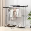 Indoor Double-Rod Floor-Standing Clothes Rack for Balcony or Bedroom