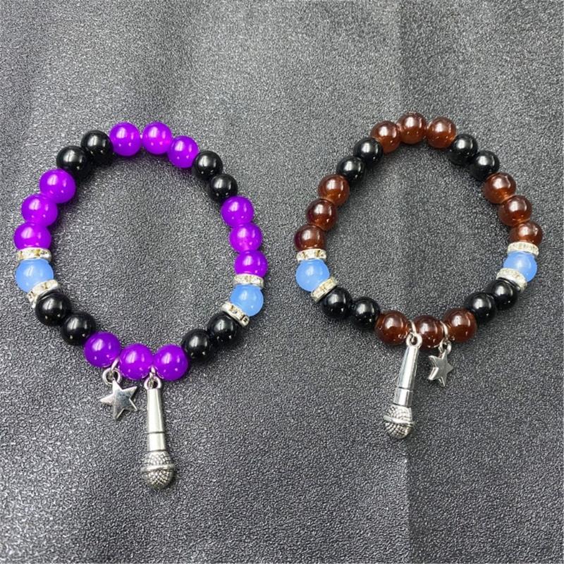 1/2Pcs Magnetic Couple Bracelet Set Adjustable Matching Bangles Fashionable Beads Handchain Jewelry for Fashion Lovers